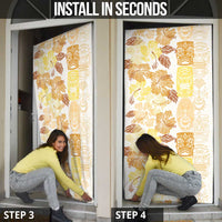Christmas Aloha Hawaii Tiki Door Cover Hibiscus Autumn Colors LT7 - Polynesian Pride