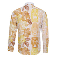 Christmas Aloha Hawaii Tiki Family Matching Mermaid Dress and Hawaiian Shirt Hibiscus Autumn Colors - Polynesian Pride