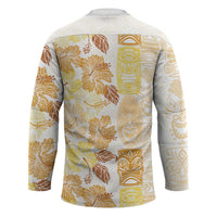 Christmas Aloha Hawaii Tiki Hockey Jersey Hibiscus Autumn Colors LT7 - Polynesian Pride