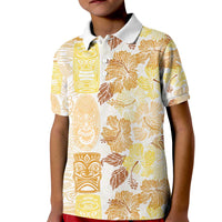 Christmas Aloha Hawaii Tiki Kid Polo Shirt Hibiscus Autumn Colors - Polynesian Pride