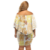 Christmas Aloha Hawaii Tiki Off Shoulder Short Dress Hibiscus Autumn Colors LT7 - Polynesian Pride