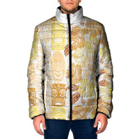 Christmas Aloha Hawaii Tiki Padded Jacket Hibiscus Autumn Colors - Polynesian Pride