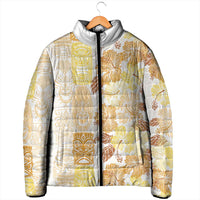 Christmas Aloha Hawaii Tiki Padded Jacket Hibiscus Autumn Colors - Polynesian Pride