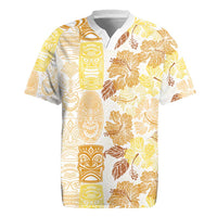 Christmas Aloha Hawaii Tiki Rugby Jersey Hibiscus Autumn Colors LT7 Yellow - Polynesian Pride
