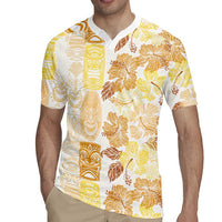 Christmas Aloha Hawaii Tiki Rugby Jersey Hibiscus Autumn Colors LT7 - Polynesian Pride