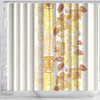 Christmas Aloha Hawaii Tiki Shower Curtain Hibiscus Autumn Colors - Polynesian Pride