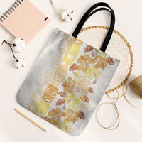 Christmas Aloha Hawaii Tiki Tote Bag Hibiscus Autumn Colors LT7 Black Strap One Size Yellow - Polynesian Pride