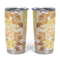Christmas Aloha Hawaii Tiki Tumbler Cup Hibiscus Autumn Colors LT7 Yellow - Polynesian Pride
