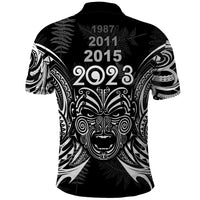 Custom New Zealand Rugby Polo Shirt 2023 World Cup Aotearoa Haka Face LT7 - Polynesian Pride