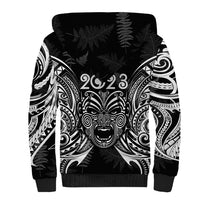 Custom New Zealand Rugby Sherpa Hoodie 2023 World Cup Aotearoa Haka Face LT7 - Polynesian Pride