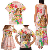 Aloha Hawaii Family Matching Tank Maxi Dress and Hawaiian Shirt Kawaii Mele Kalikimaka - Pastel Fever