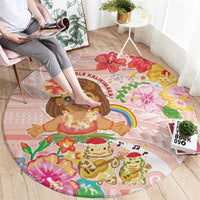 Aloha Hawaii Round Carpet Kawaii Mele Kalikimaka - Pastel Fever LT7 - Polynesian Pride