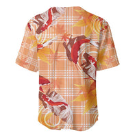 Orange Palaka Hawaii Aloha Baseball Jersey Koi Pond Mix Japanese Maple LT7 - Polynesian Pride