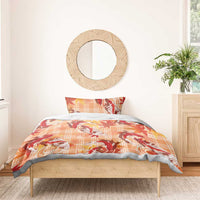 Orange Palaka Hawaii Aloha Bedding Set Koi Pond Mix Japanese Maple - Polynesian Pride