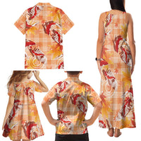 Orange Palaka Hawaii Aloha Family Matching Tank Maxi Dress and Hawaiian Shirt Koi Pond Mix Japanese Maple LT7 - Polynesian Pride