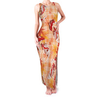 Orange Palaka Hawaii Aloha Family Matching Tank Maxi Dress and Hawaiian Shirt Koi Pond Mix Japanese Maple LT7 Orange - Polynesian Pride
