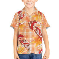 Orange Palaka Hawaii Aloha Family Matching Tank Maxi Dress and Hawaiian Shirt Koi Pond Mix Japanese Maple LT7 - Polynesian Pride