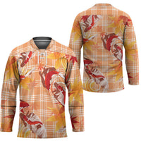 Orange Palaka Hawaii Aloha Hockey Jersey Koi Pond Mix Japanese Maple LT7 - Polynesian Pride