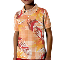 Orange Palaka Hawaii Aloha Kid Polo Shirt Koi Pond Mix Japanese Maple LT7 Kid Orange - Polynesian Pride