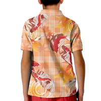 Orange Palaka Hawaii Aloha Kid Polo Shirt Koi Pond Mix Japanese Maple LT7 - Polynesian Pride