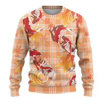 Orange Palaka Hawaii Aloha Ugly Christmas Sweater Koi Pond Mix Japanese Maple LT7 - Polynesian Pride