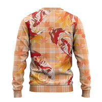 Orange Palaka Hawaii Aloha Ugly Christmas Sweater Koi Pond Mix Japanese Maple LT7 - Polynesian Pride