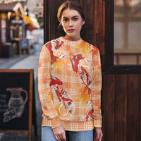 Orange Palaka Hawaii Aloha Ugly Christmas Sweater Koi Pond Mix Japanese Maple LT7 - Polynesian Pride