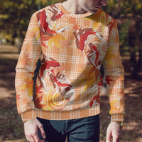 Orange Palaka Hawaii Aloha Ugly Christmas Sweater Koi Pond Mix Japanese Maple LT7 - Polynesian Pride