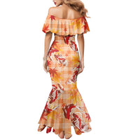 Orange Palaka Hawaii Aloha Mermaid Dress Koi Pond Mix Japanese Maple - Polynesian Pride