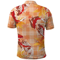 Orange Palaka Hawaii Aloha Polo Shirt Koi Pond Mix Japanese Maple LT7 - Polynesian Pride