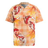 Orange Palaka Hawaii Aloha Rugby Jersey Koi Pond Mix Japanese Maple LT7 Orange - Polynesian Pride