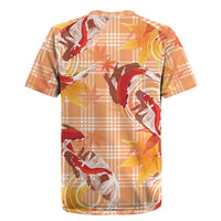 Orange Palaka Hawaii Aloha Rugby Jersey Koi Pond Mix Japanese Maple LT7 - Polynesian Pride