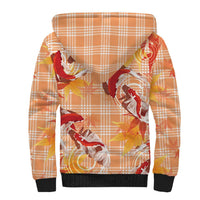 Orange Palaka Hawaii Aloha Sherpa Hoodie Koi Pond Mix Japanese Maple LT7 - Polynesian Pride