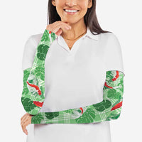 Lime Palaka Hawaii Aloha Arm Sleeves Koi Pond Mix Monstera - Polynesian Pride