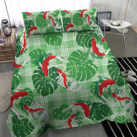 Lime Palaka Hawaii Aloha Bedding Set Koi Pond Mix Monstera - Polynesian Pride