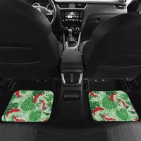 Lime Palaka Hawaii Aloha Car Mats Koi Pond Mix Monstera - Polynesian Pride