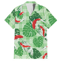 Lime Palaka Hawaii Aloha Hawaiian Shirt Koi Pond Mix Monstera LT7 Lime Green - Polynesian Pride