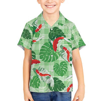 Lime Palaka Hawaii Aloha Hawaiian Shirt Koi Pond Mix Monstera - Polynesian Pride
