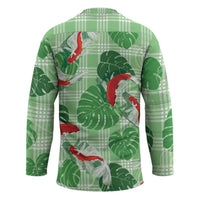 Lime Palaka Hawaii Aloha Hockey Jersey Koi Pond Mix Monstera LT7 - Polynesian Pride