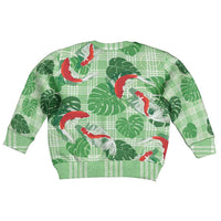 Lime Palaka Hawaii Aloha Kid Ugly Christmas Sweater Koi Pond Mix Monstera LT7 - Polynesian Pride