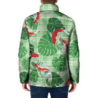 Lime Palaka Hawaii Aloha Padded Jacket Koi Pond Mix Monstera - Polynesian Pride