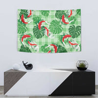 Lime Palaka Hawaii Aloha Tapestry Koi Pond Mix Monstera - Polynesian Pride