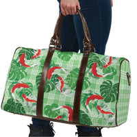 Lime Palaka Hawaii Aloha Travel Bag Koi Pond Mix Monstera - Polynesian Pride