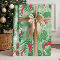 Lime Palaka Hawaii Aloha Wrapping Paper Koi Pond Mix Monstera