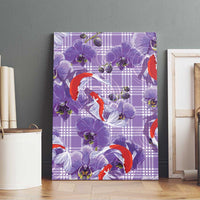 Lavender Palaka Hawaii Aloha Canvas Wall Art Koi Pond Mix Orchids - Polynesian Pride