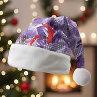 Lavender Palaka Hawaii Aloha Christmas Santa Hat Koi Pond Mix Orchids - Polynesian Pride