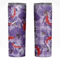Lavender Palaka Hawaii Aloha Skinny Tumbler Koi Pond Mix Orchids - Polynesian Pride