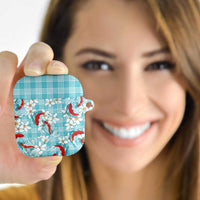 Turquoise Palaka Hawaii Aloha AirPods Case Koi Pond Mix Plumeria LT7 - Polynesian Pride