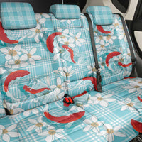Turquoise Palaka Hawaii Aloha Back Car Seat Cover Koi Pond Mix Plumeria - Polynesian Pride