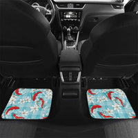 Turquoise Palaka Hawaii Aloha Car Mats Koi Pond Mix Plumeria - Polynesian Pride